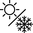sun and snowflake icon